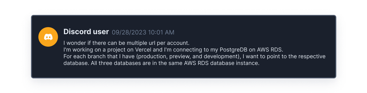 User requesting Environments