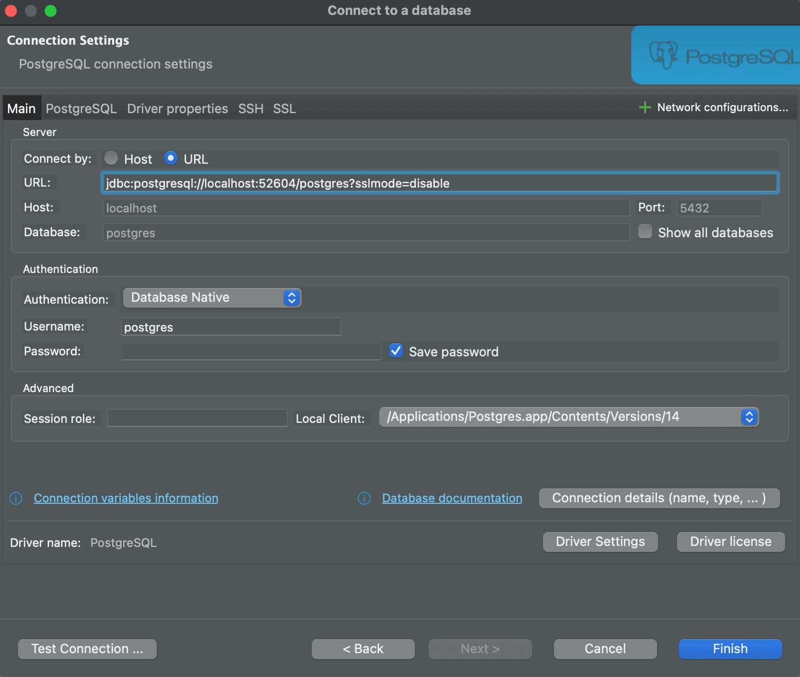 View of DBeaver connected to Prisma Postgres via tunnel