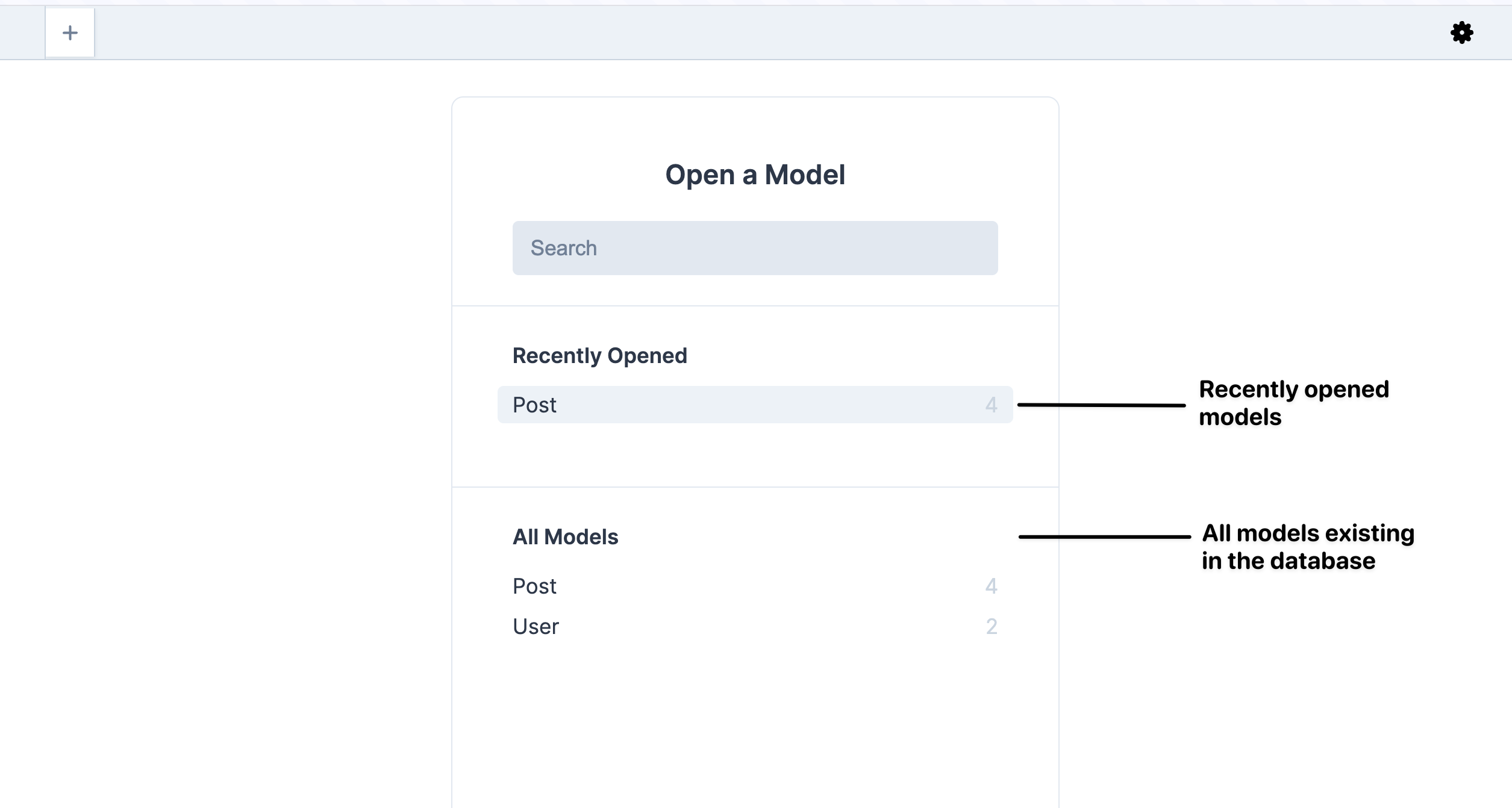 Prisma Studio - Models view