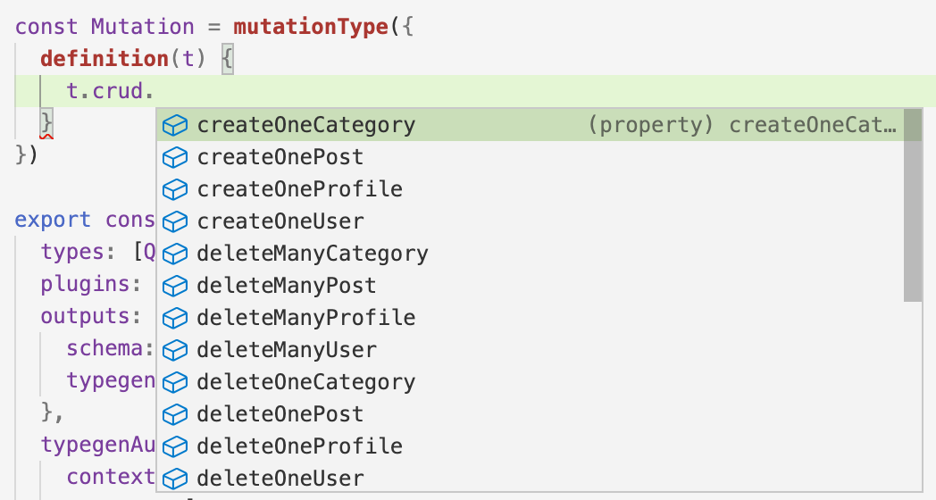 Generating resolvers with t.crud